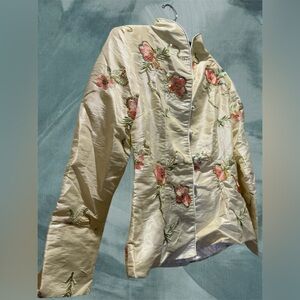 Vintage Chinese Silk Floral Embroidered Women's Jacket